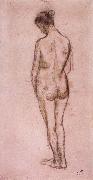 Camille Pissarro Full-length standing nude of a woman from behind oil on canvas